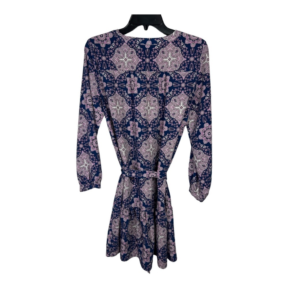 LOFT Womens Purple Floral Multicolor Long Sleeve Dress Size Small W908